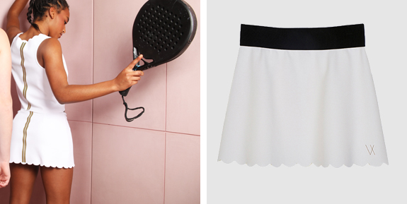 Vieux Jeu Chinelle Tennis Skirt White
