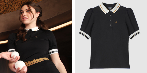 Vieux Jeu Manou Tennis Polo Shirt Black