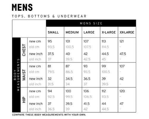 Mons Royale Mens Size Guide