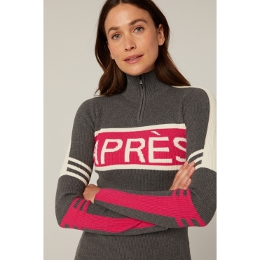 Alp N Rock Kate Ski Midlayer in Heather Grey and Pink