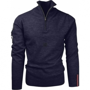 Amundsen Peak Half Zip Mens Knit in Faded Navy