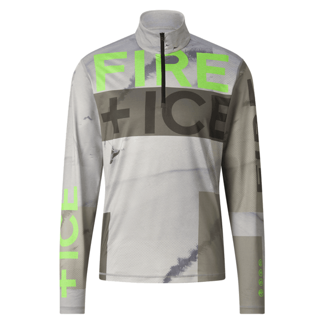 BOGNER FIRE + ICE Pascal Mens Ski Baselayer in Beige and Lime