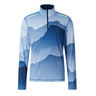 BOGNER FIRE + ICE Pascal Mens Ski Baselayer in Blue and Lime