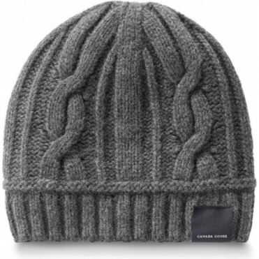 Canada Goose Cable Toque Womens Ski Hat in Iron Grey