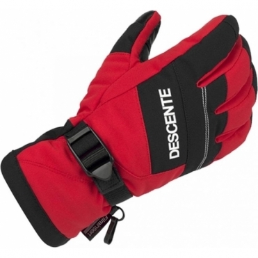 Descente Junior Ski Glove in Red