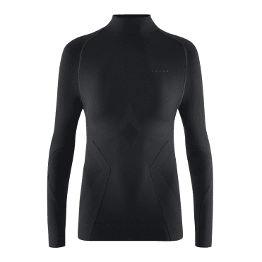 Falke Maximum Warm Long Sleeve Mock Neck Womens Ski Baselayer in Black