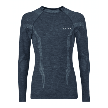 Falke Mens Wool Tech LS Shirt Regular Fit in Space Blue