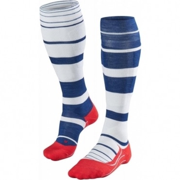 Falke SK4 Stripe Womens Ski Socks In Royal Blue