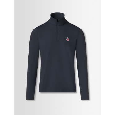 Fusalp Mario III Mens Half Zip Ski Midlayer Jacket in Navy