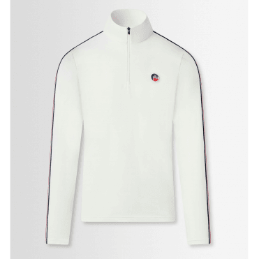 Fusalp Mario III Mens Half Zip Ski Midlayer Jacket in White