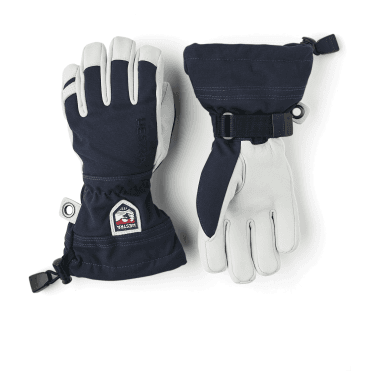 Hestra Army Leather Heli Junior Ski Glove in Navy