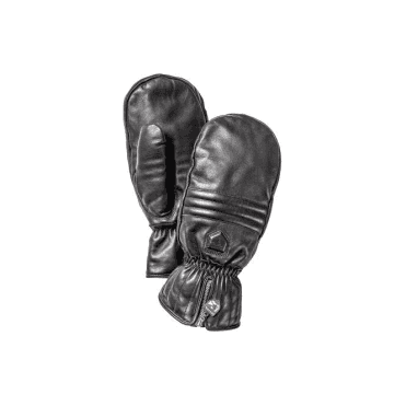 Hestra Leather Swisswool Classic Ski Mitt in Black 