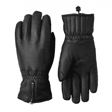 Hestra Leather Swisswool Classic Womens Ski Gloves in Black 