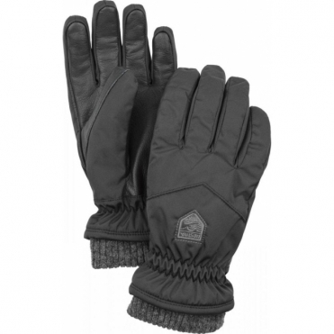 Hestra Womens Rib Knit Ski Glove in Black