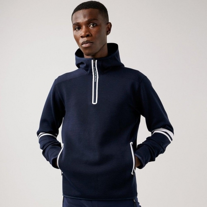 J.Lindeberg Logo Hood Mens Midlayer in Navy
