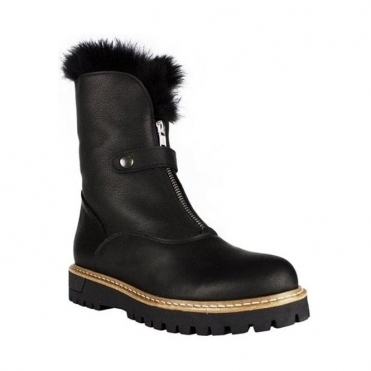 La Thuile Sella Womens Leather Winter Boot in Black