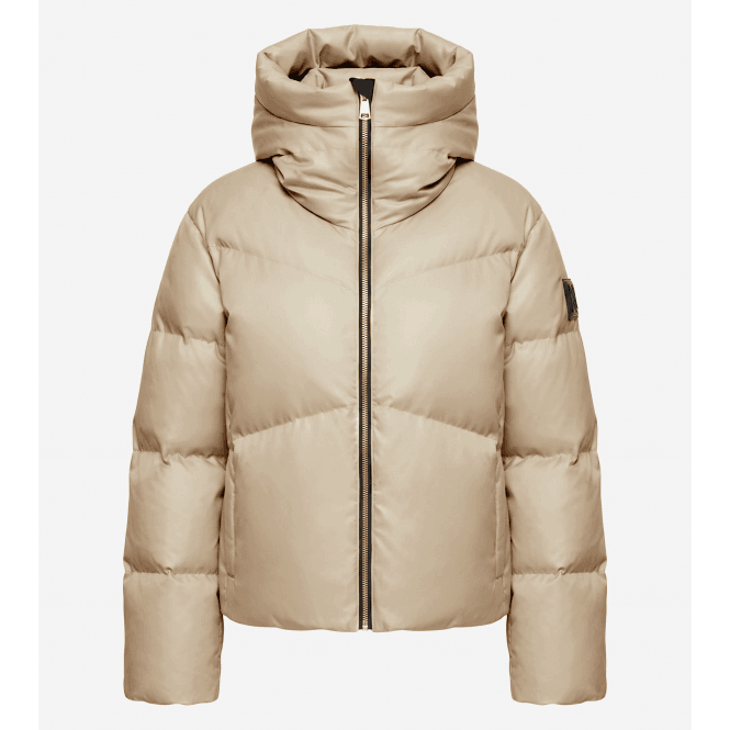 NIKKIE Newport Satin Ski Jacket in Travertine