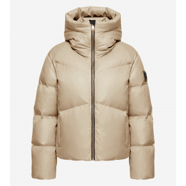 NIKKIE Newport Satin Ski Jacket in Travertine