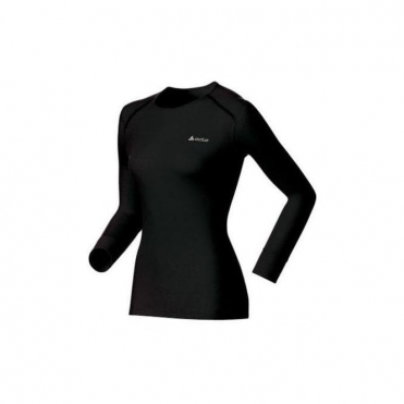 Odlo Warm Shirt L/S Crew Neck Womens Baselayer in Black