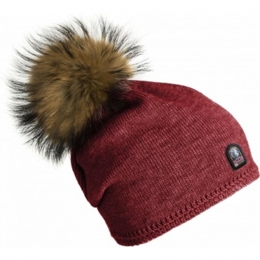 Parajumpers Plain Womens Ski Hat in Dark Red