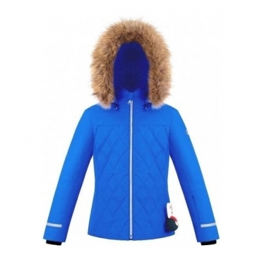 Poivre Blanc Quilted Girls Ski Jacket in True Blue