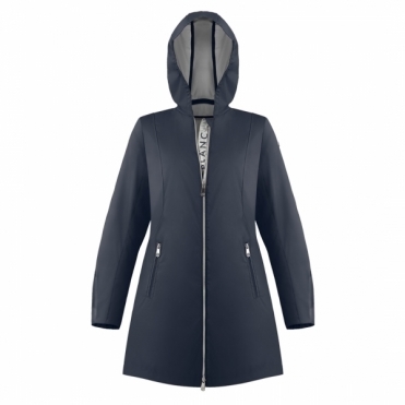 Poivre Blanc Silver Coating Womens Rain Coat Oxford Blue