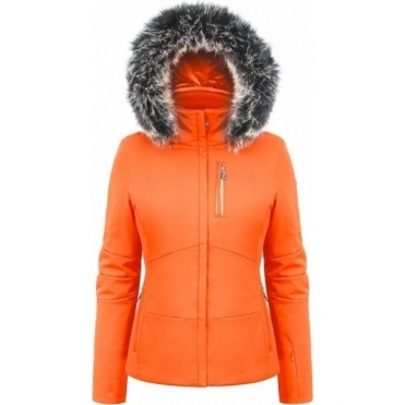 Poivre Blanc Stretch Womens Ski Jacket in Fiesta Orange