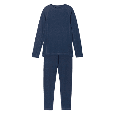 Reima Taitoa Kids Wool Bamboo Base Layer Set in Navy