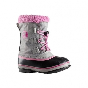 Sorel Yoot Pac Nylon Kids Snow Boot in Chrome Grey 