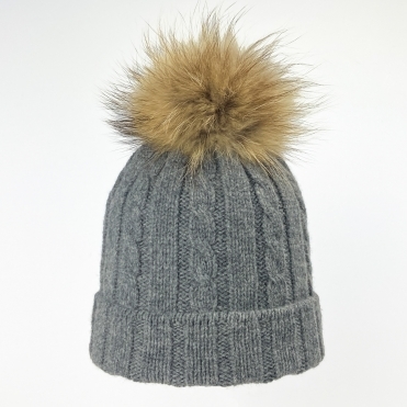 Steffner Lucy Pom Womens Ski Hat In Grey