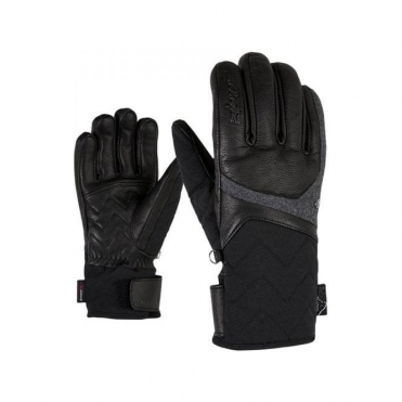Zeiner Kristall AS AW Womens Ski Glove in Black